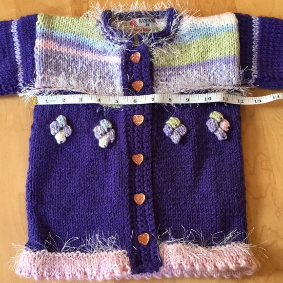 HANDKNIT By Marlis Erikson Toddler Cardigan Sweater - Picture 15 of 17